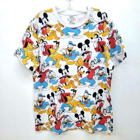 Disney Mickey Mouse, Goofy, Pluto, and Donald Duck Short Sleeve Crew Tee Shirt - Picture 1 of 7